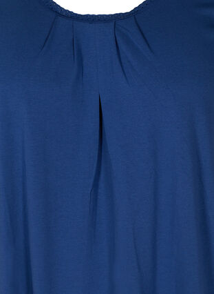 Katoenen jurk met korte mouwen , Twilight Blue, Packshot image number 2