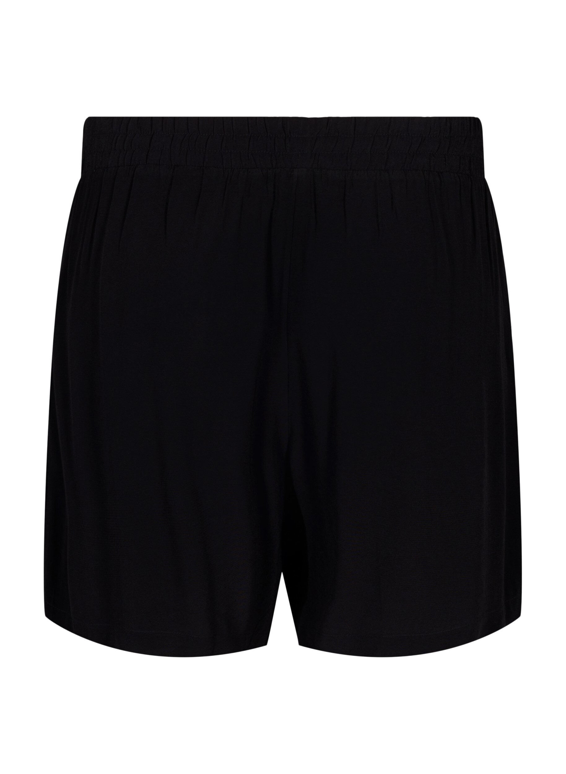 Zizzi Short ample en viscose, Black, Packshot image number 1