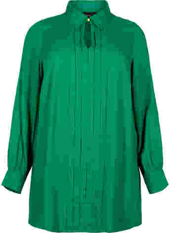 Viscose blouse met lange mouwen en overhemdkraag