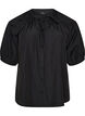 Overhemdblouse met knoopsluiting en strikceintuur, Zwart, Packshot image number 0
