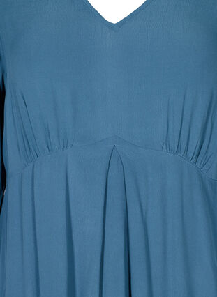 Viscose jurk met 3/4 mouwen, Real Teal, Packshot image number 2
