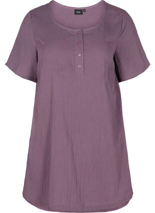Tunique à manches courtes en coton, Vintage Violet, Packshot image number 0