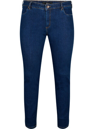Slim-fit Emily jeans met normale taille, Dark blue, Packshot image number 0