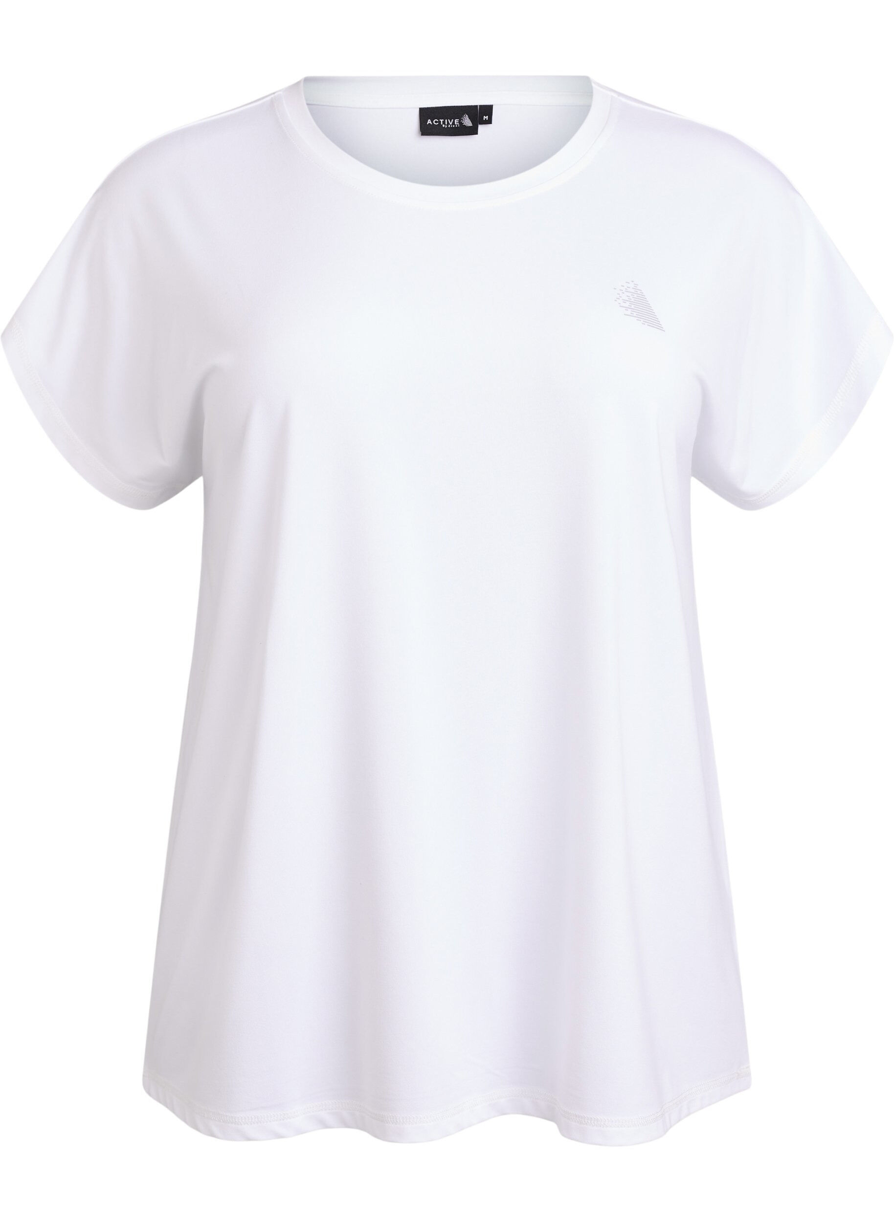 ZizziT-shirt de sport couleur unie, Blanc, Packshot image number 0
