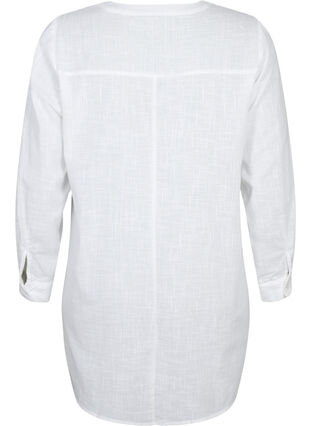 Tunique en coton à manches 3/4, Bright White, Packshot image number 1