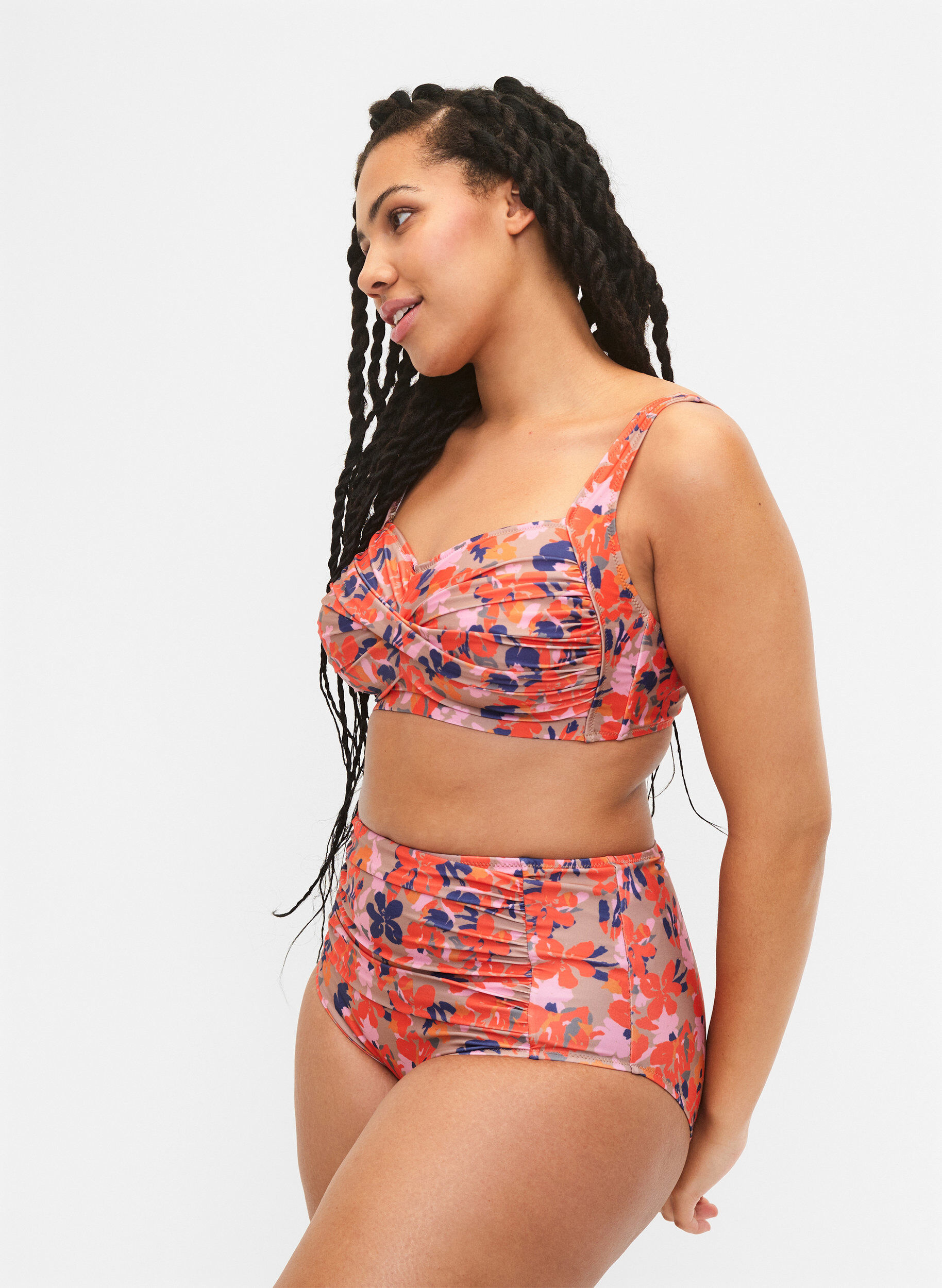 Zizzi Haut de bikini imprim&eacute;, Retro Flower, Model image number 2