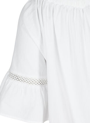 Robe en coton avec manches courtes, Bright White, Packshot image number 3