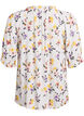 Gebloemde viscose blouse met halflange mouwen, Wit, Packshot image number 1