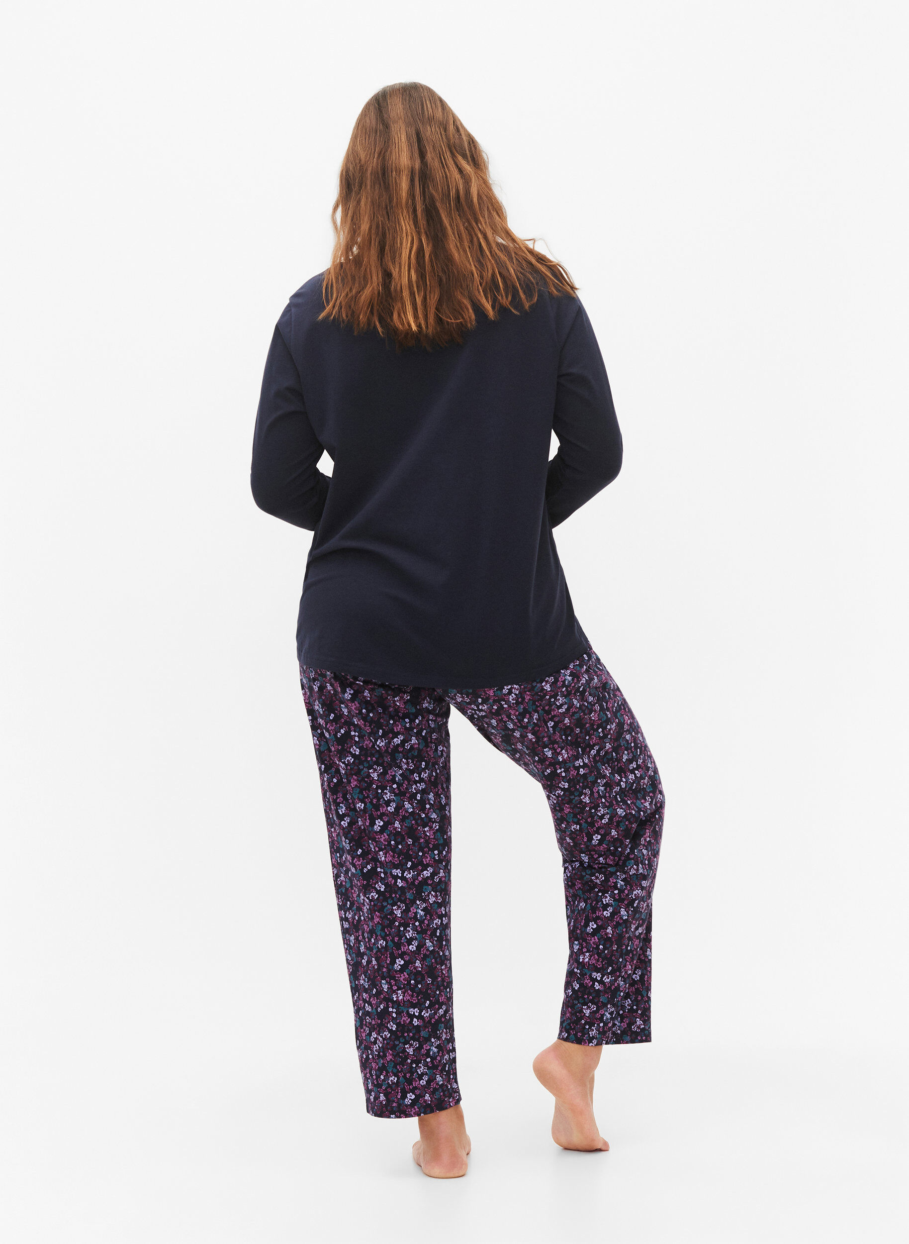 ZizziKleren pyjama broek met print, Blauw, Model image number 1