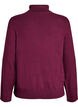 Gebreide blouse met col en knoopjes aan de zijkant, Donker Bordeaux, Packshot image number 1