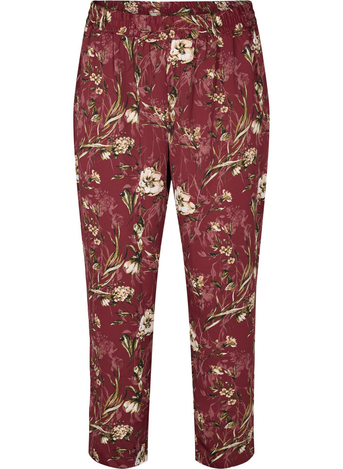 Pyjamabroek met bloemenprint, Cabernet Flower Pr., Packshot image number 0
