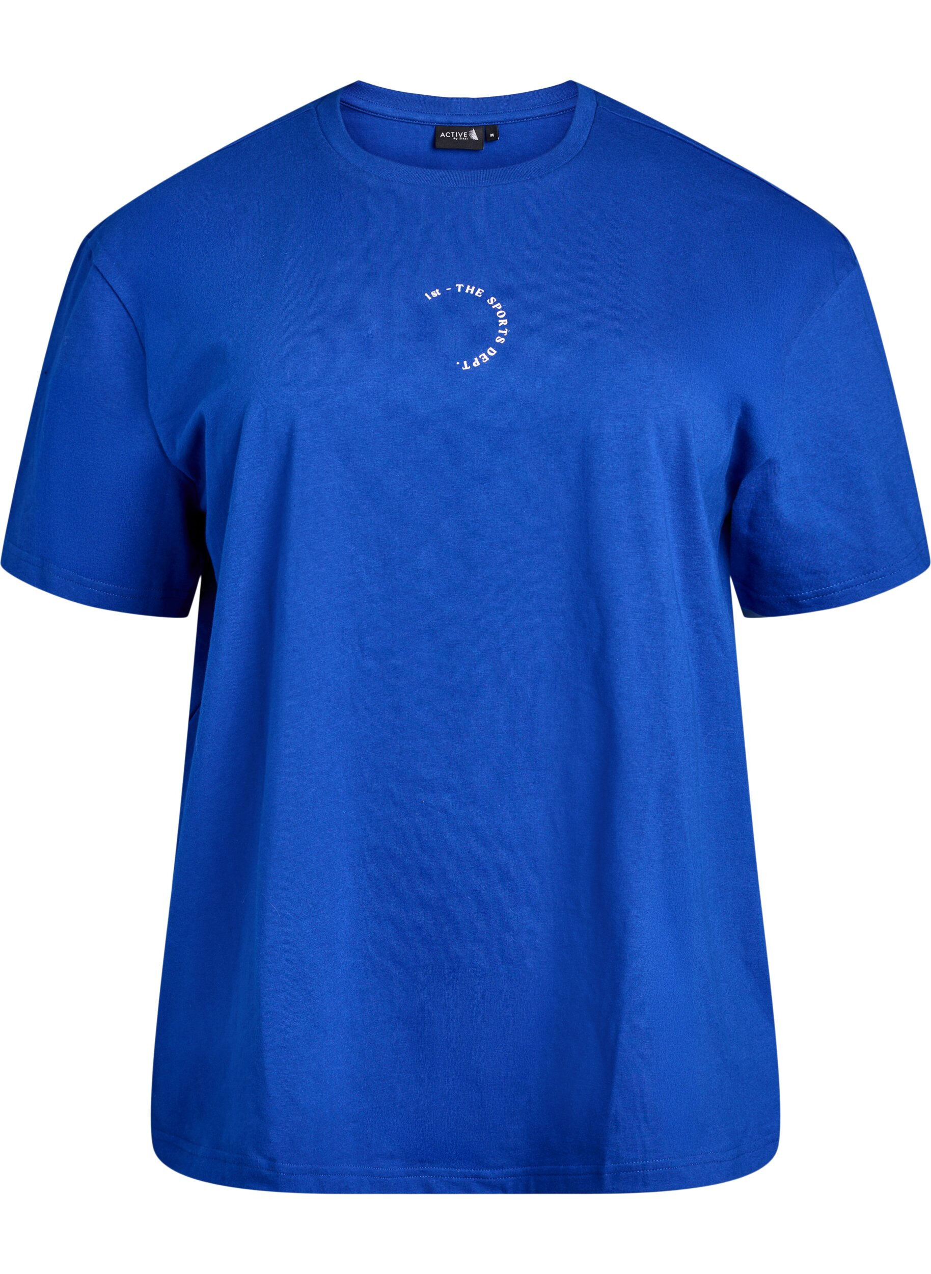 Zizzi T-shirt sportif en coton bio, Bleu, Packshot image number 0
