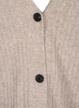 Cardigan mélangé en tricot côtelé, Simply Taupe Mel., Packshot image number 2