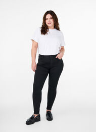 Stay black Amy jeans met hoge taille, Black, Model