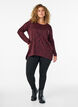Gedessineerde blouse met lange mouwen, Donker Bordeaux, Model image number 1
