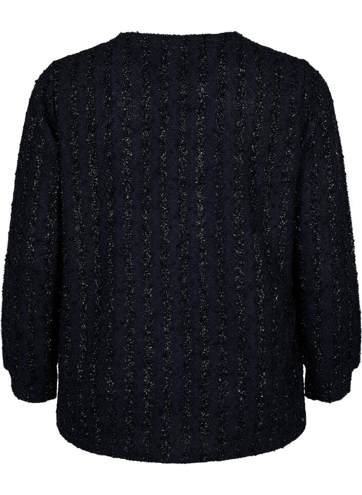 Chemisier à structure scintillante, Noir, Packshot image number 1