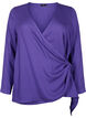 Blouse met lange mouwen in viscose met een wikkel-look, Prism Violet, Packshot image number 0