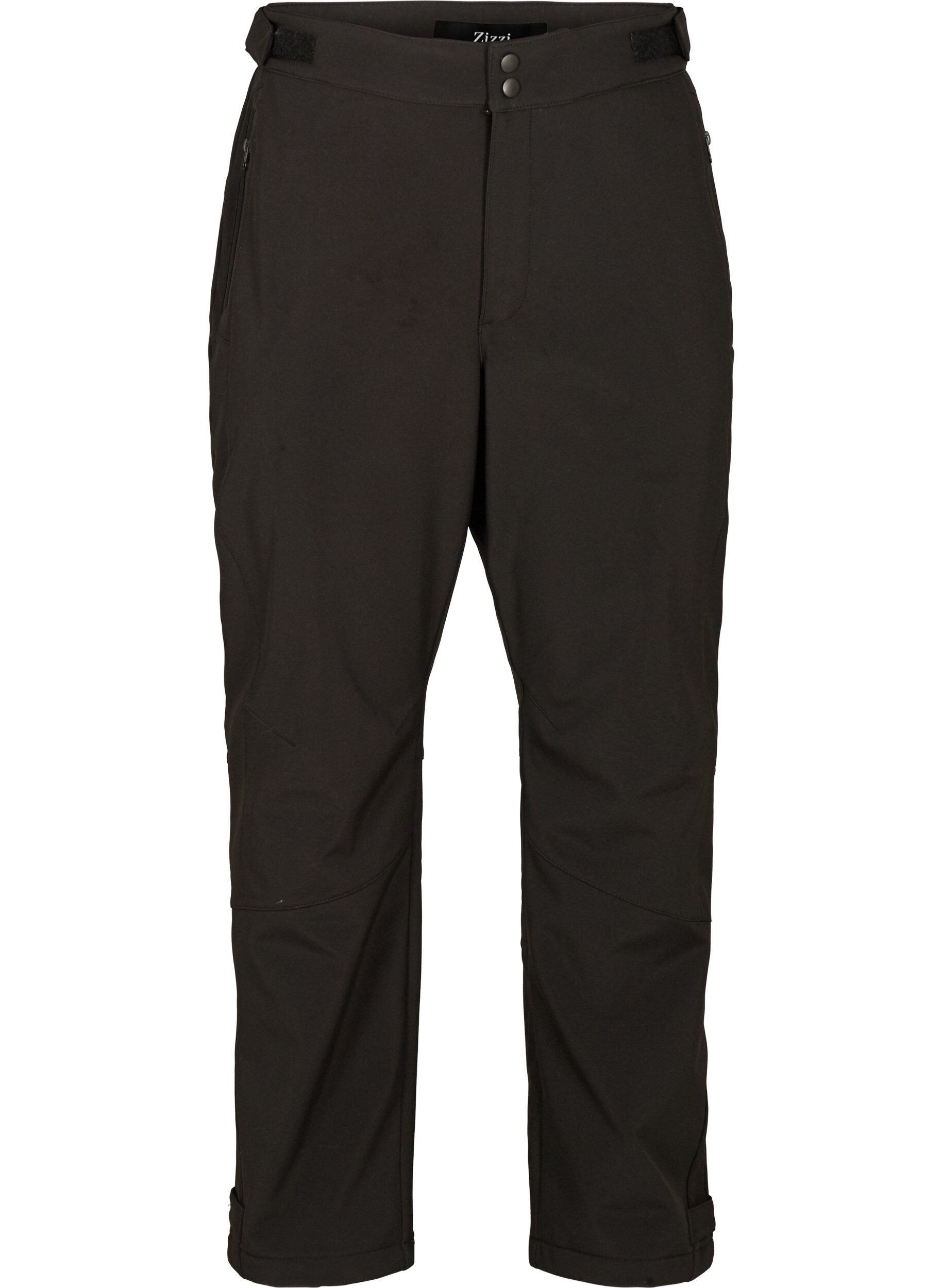 Zizzi Pantalon Softshell avec velcro ajustable, Noir, Packshot image number 0