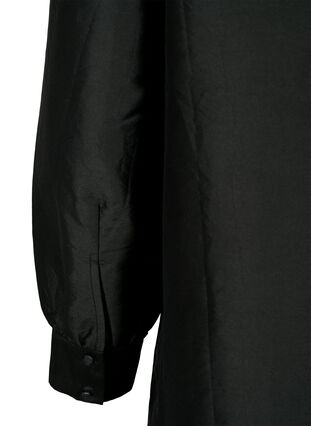 Effen overhemd met lintdetail, Black, Packshot image number 3
