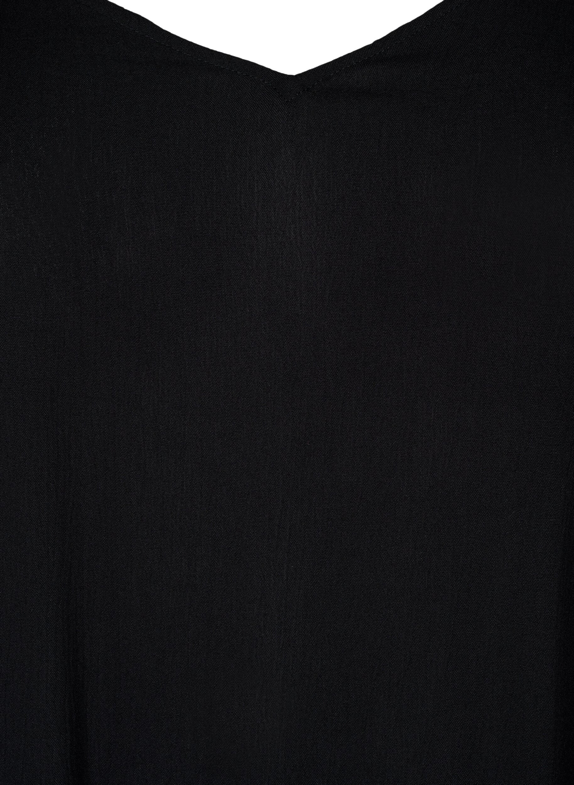 Zizzizomerjurk met bandjes, gemaakt van viscose, Black, Packshot image number 2