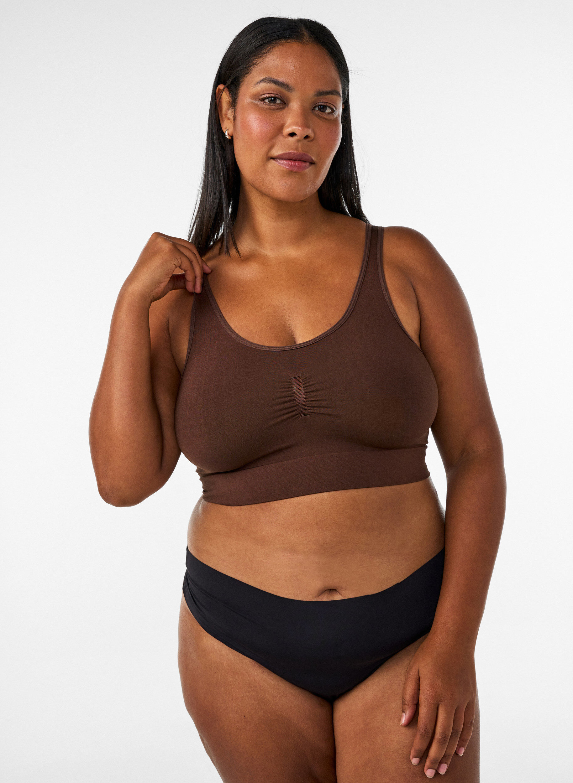 ZizziSoutien-gorge souple sans rembourrage, Marron, Model image number 1