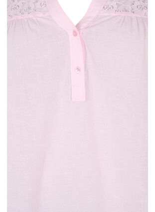 Chemisier en coton avec détails en dentelle, Pink-A-Boo, Packshot image number 2
