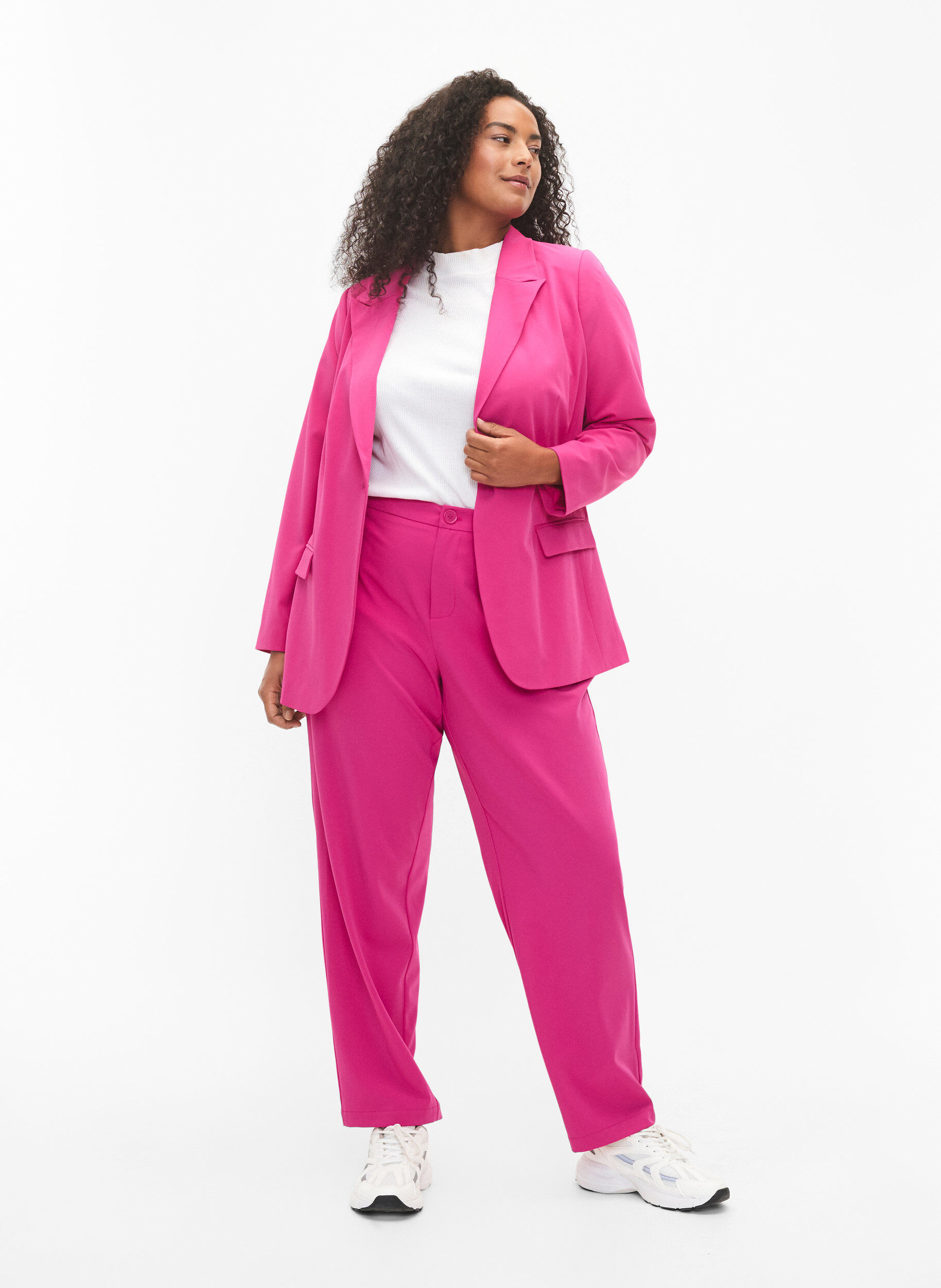 ZizziKlassieke blazer met zakken, Festival Fuchsia, Model image number 2