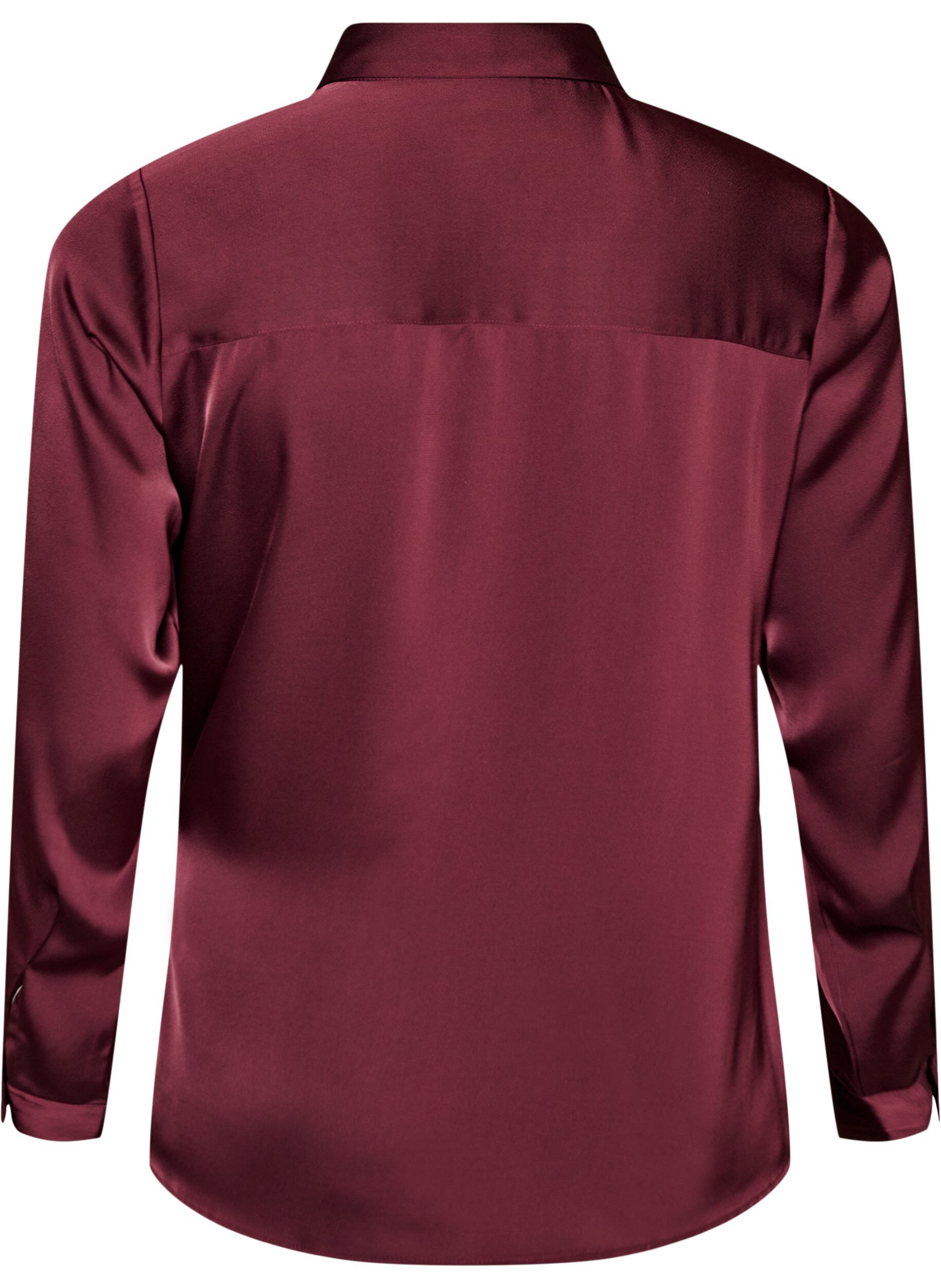 ZizziShirt met satijnlook en wikkeleffect, Rood, Packshot image number 1