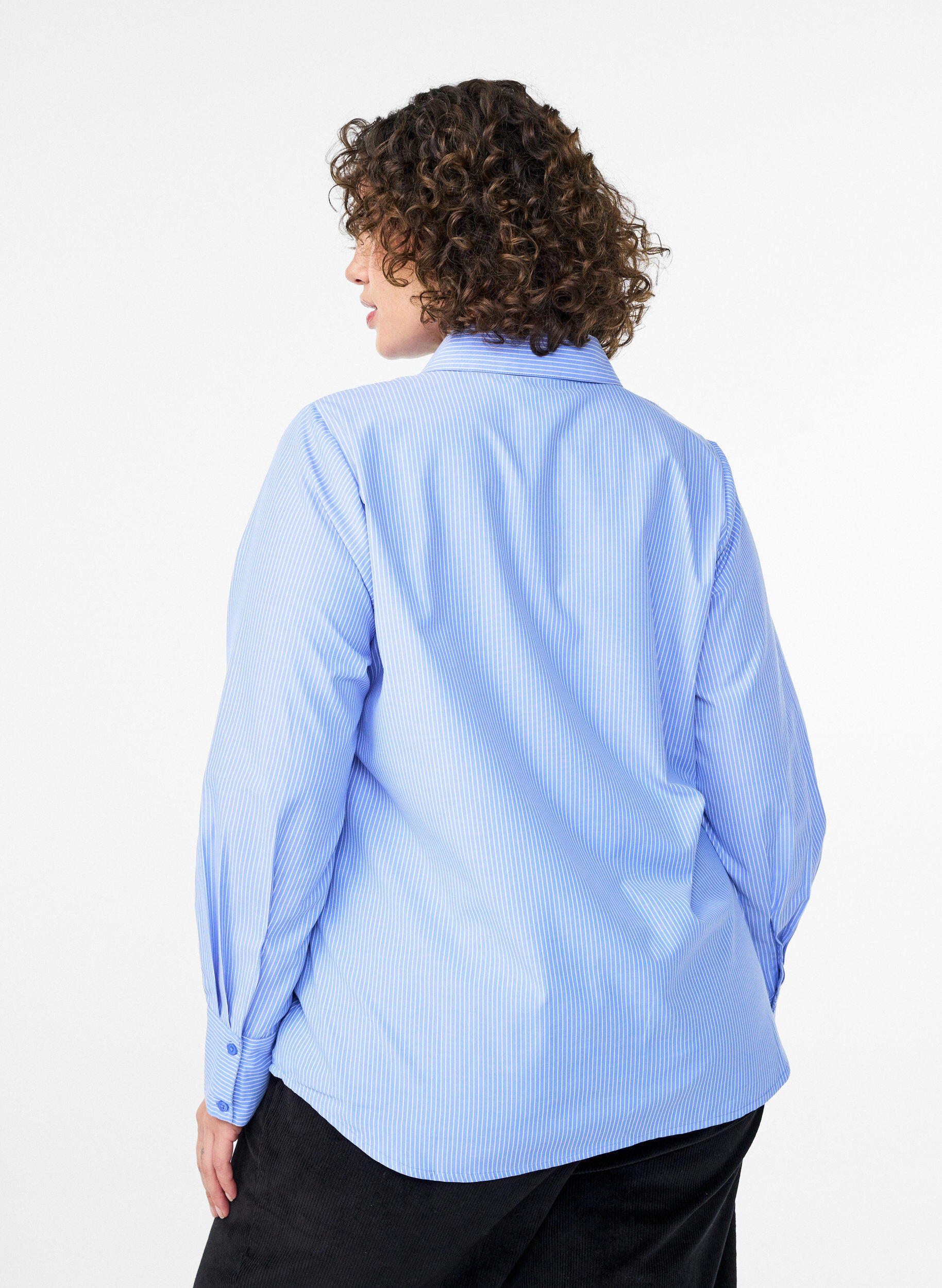 ZizziBlouse met strepen en studs, Blauw, Model image number 2