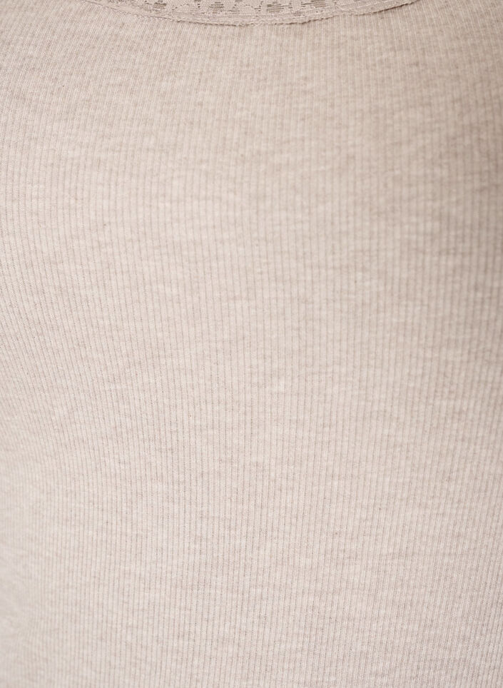 Top c&ocirc;tel&eacute; avec dentelle, Beige, Packshot image number 2