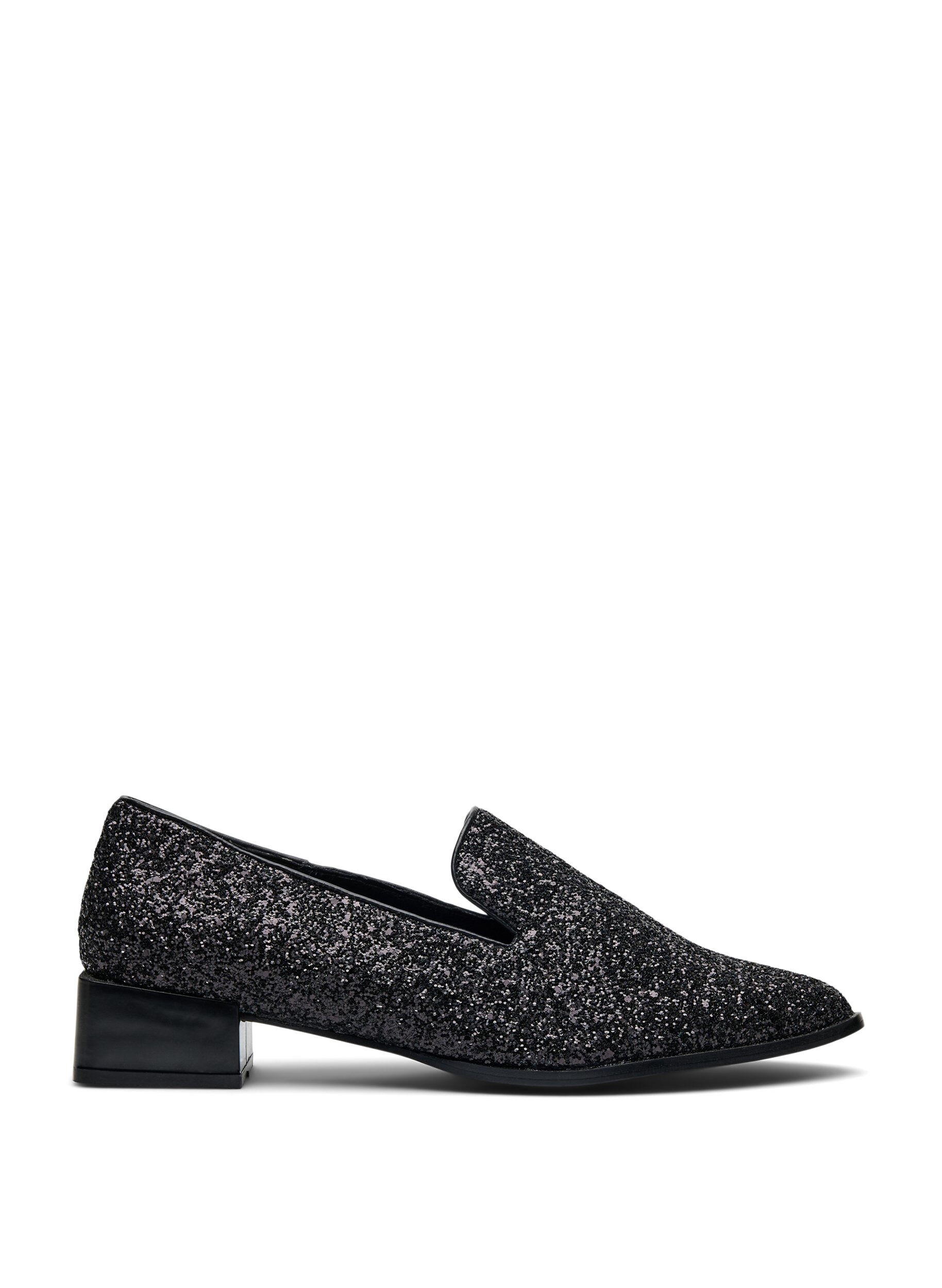 Zizzi Large - Mocassins avec paillettes, Noir, Packshot image number 0