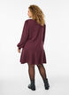 Robe sweat courte avec volants, Bordeaux foncé, Model image number 2