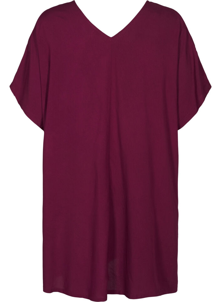 Robe de plage en viscose avec détail aux épaules, Bordeaux, Packshot image number 1