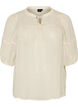 Blouse en seersucker avec lien &agrave; nouer, Beige, Packshot image number 0
