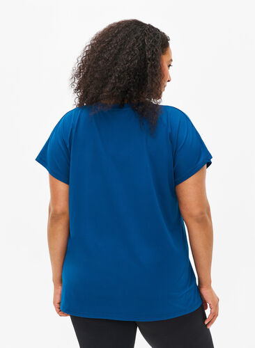Los trainings-T-shirt met v-hals, Blue Opal, Model image number 1