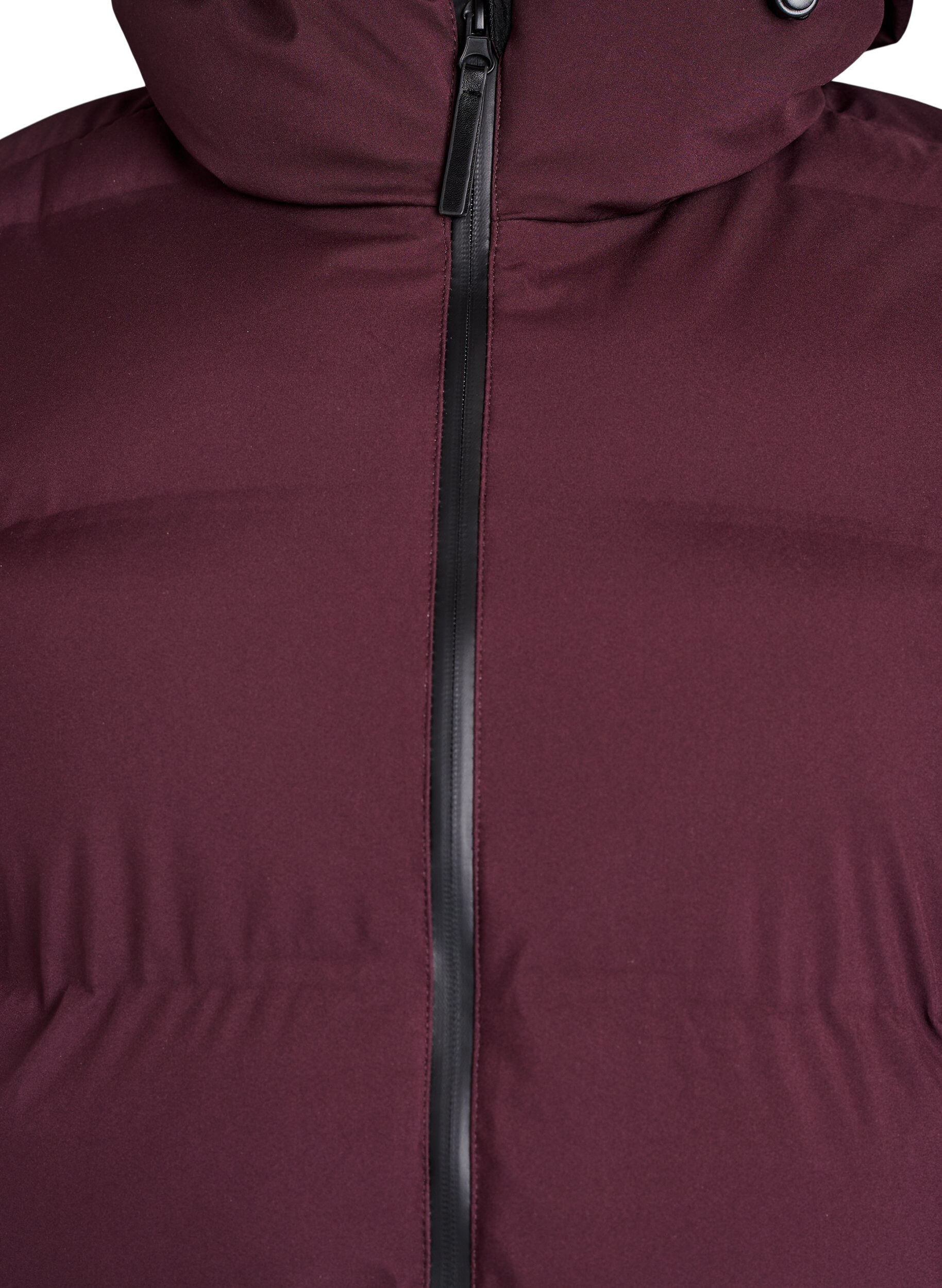 Zizzi Manteau d'hiver long et matelass&eacute; avec capuche, Bordeaux fonc&eacute;, Packshot image number 2