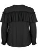 Ruche blouse met parelknopen, Black, Packshot image number 1