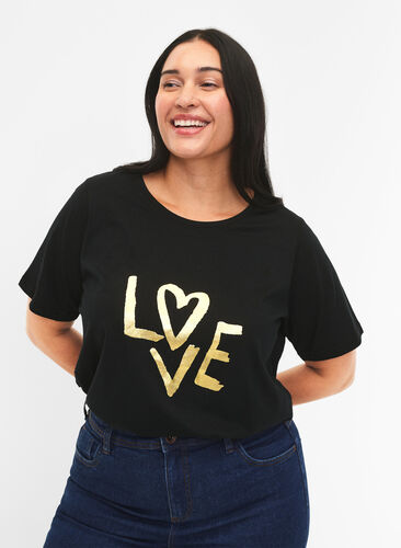 FLASH - T-shirt avec motif, Black Heart, Model image number 0