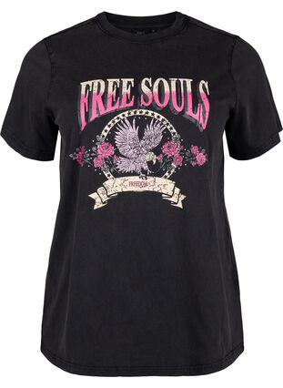 BIC COTTON T-shirt met Eagle motief, Grey Free Souls, Packshot image number 0