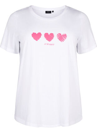 T-shirt en coton à col ras du cou avec impression, B. White W. Hearts, Packshot image number 0
