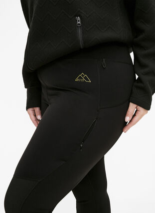 Legging de sport extensible et durable avec des poches, Black, Model image number 2