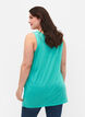 Top avec structure et col rond, Turquoise, Model image number 1