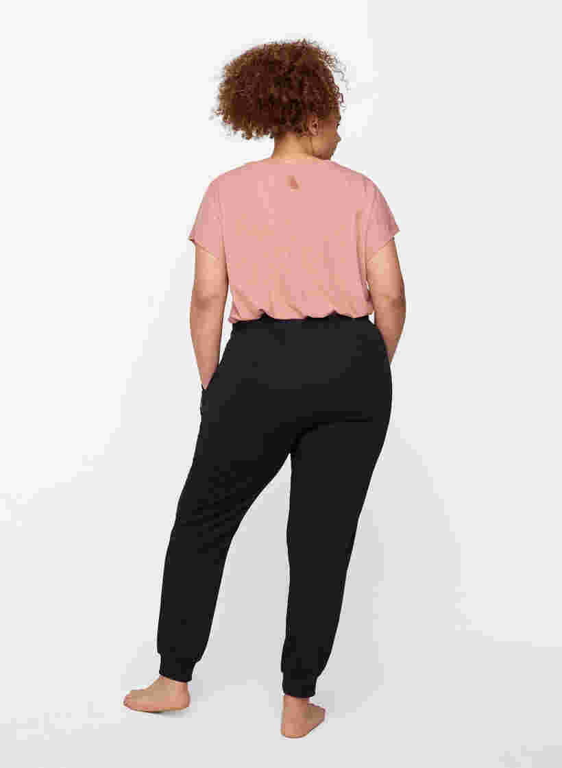 Pantalon de fitness ample avec poches, Black, Model image number 2