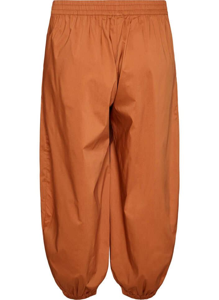Ballonbroek met zakken en een elastische tailleband, Bruin, Packshot image number 1