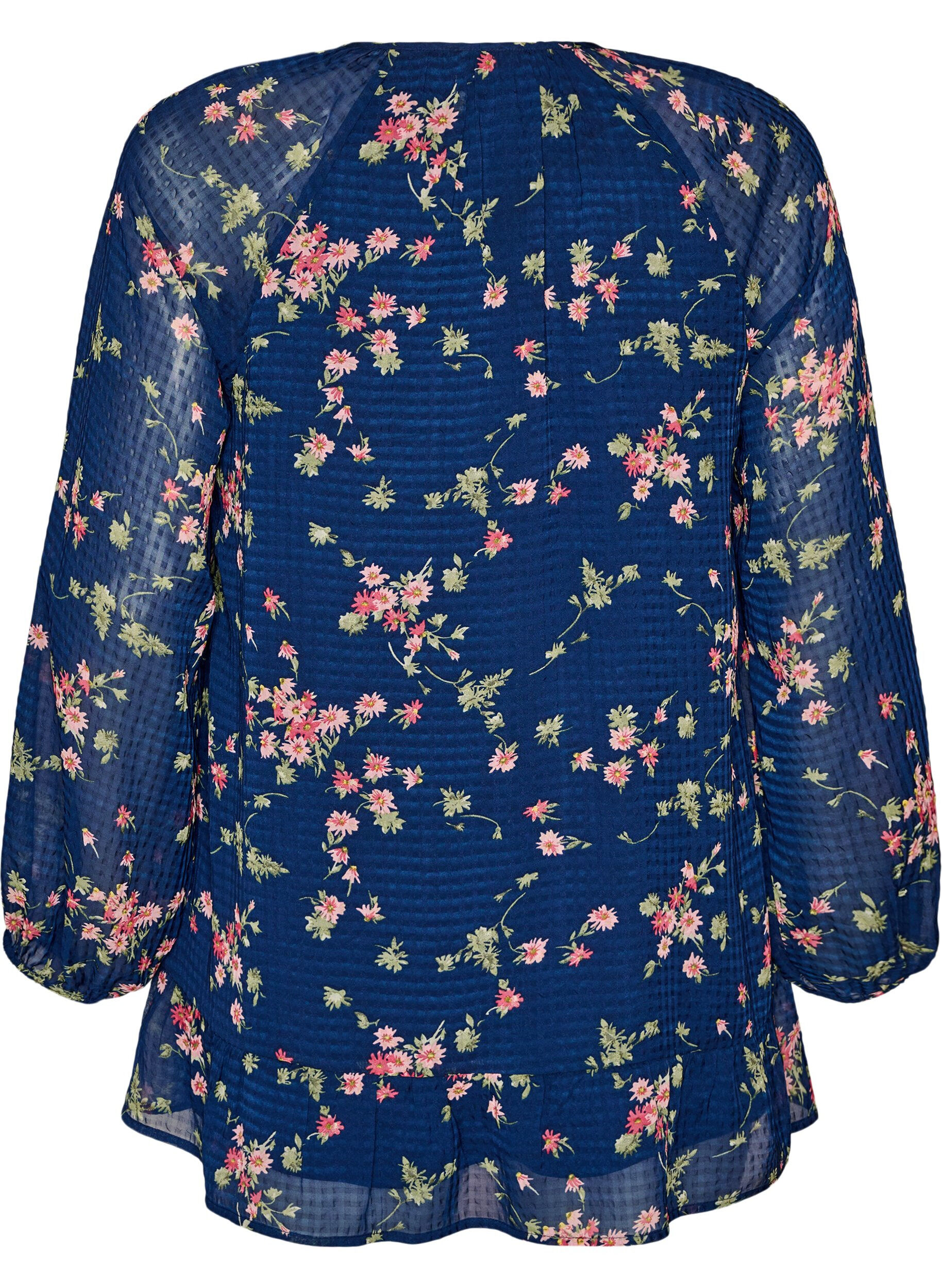ZizziTunique imprim&eacute;e florale en coupe A, Bleu, Packshot image number 1