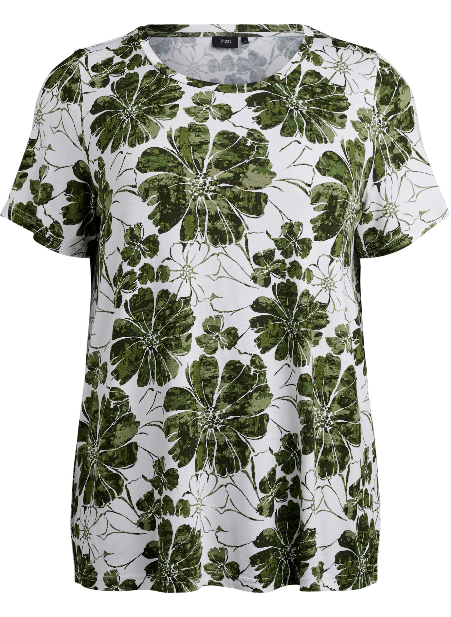 ZizziT-shirt met bloemenprint, Groen, Packshot image number 0