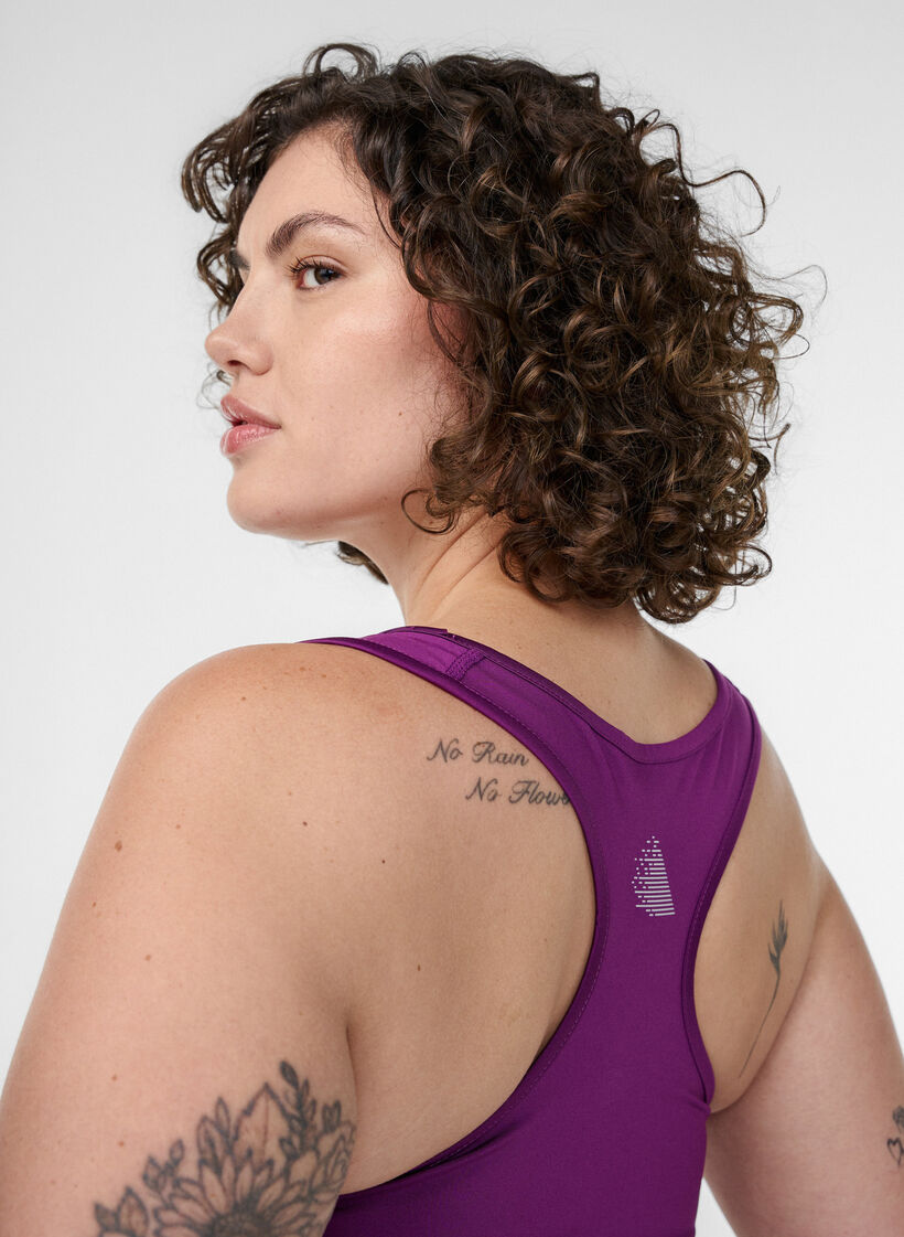 Sport-bh met racerback, Paars, Model image number 3