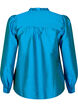 Glanzende shirtblouse met ruches, Diva Blue, Packshot image number 1