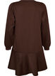 Sweatshirtjurk met ruches in laagjes en A-lijnvorm, Bruin, Packshot image number 1