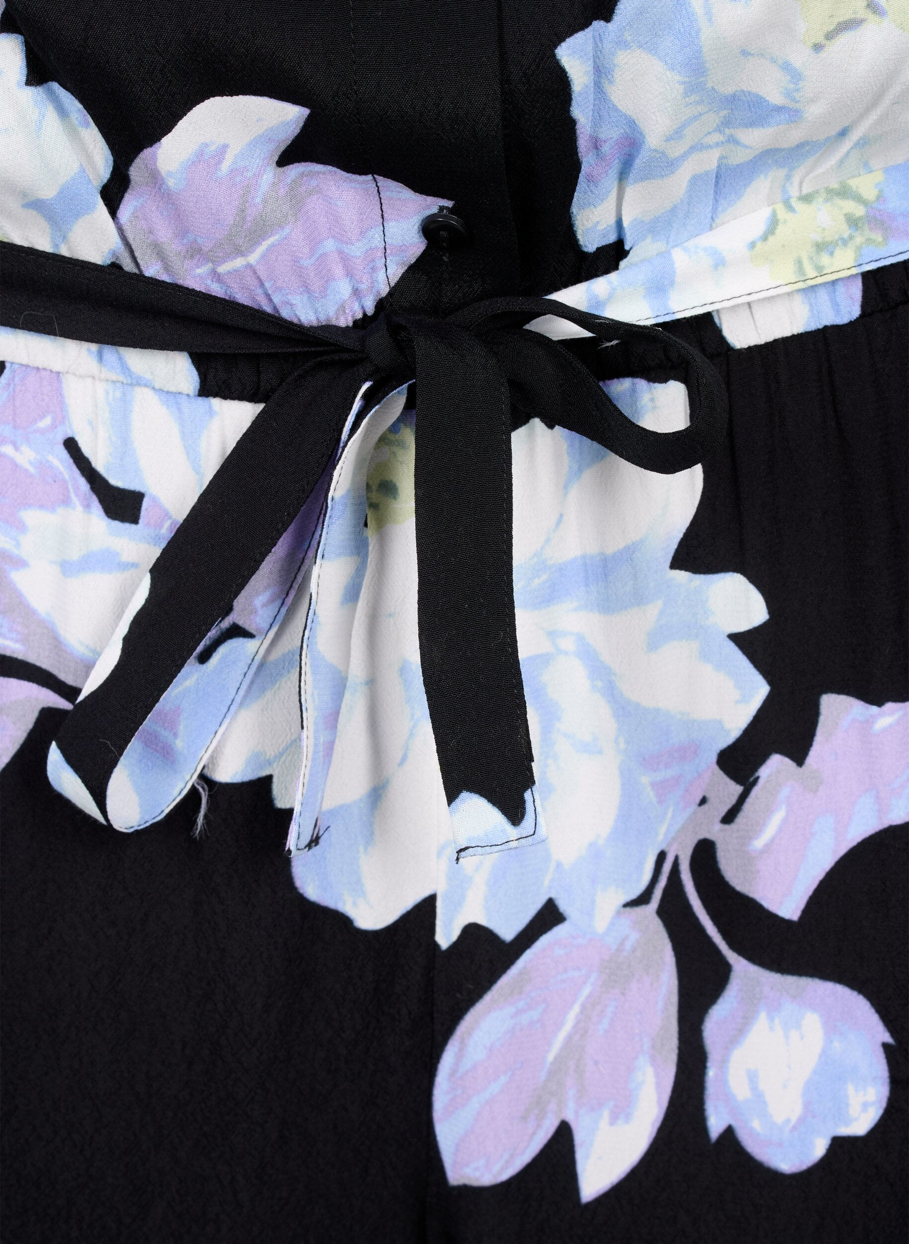 Zizzi Combinaison sans manches en viscose, Black Big Flower AOP, Packshot image number 3